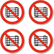 No Parking or Storage Prohibited Sign: P023 - DIN EN ISO 7010 / ASR A1.3 - Sticker: Diameter 7.5 cm,