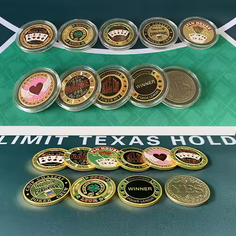 Lucky Coin Texas Hold'em Chip Presser Poker Game Accessories Collectible Gift