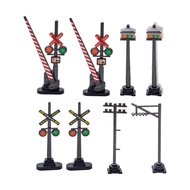 Track Traffic Sign 8-Piece Set Simulation Train Track Traffic Light Sign Sign Railway Sand Table Sce