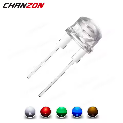 50Pcs 8mm LED Diode Straw Hat 0.75W 0.2W 0.25W White Red Green Blue Yellow 2V 3V 20mA DIP F8 DIY PCB