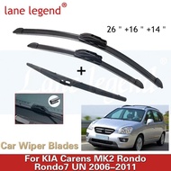 For KIA Carens MK2 Rondo Rondo7 UN Front Rear Wiper Blades Brushes Cutter Accessories J U Hook 2006-