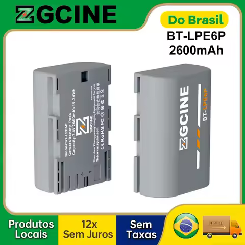 【Do Brasil】ZGCINE LP-E6P Camera Battery Replacement 2600mAh for Canon EOS R5 Mark II R6 Mark III R6 