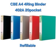 CBE 402A A4 4RING BINDER FILE Refllable Clear Holder Book Fail Clear Book