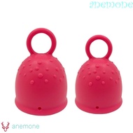 ANEMONE Silicone Menstrual Cup, Leak-proof Non-Slip Silicone Monthly Cup, Pull Ring Handle Menstrual