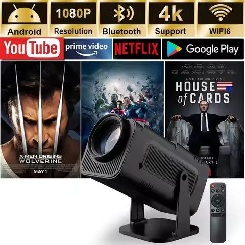 2025 4K Android 11 Projector Native 1080P 390ANSI HY320 mini Dual Wifi6 BT5.0 1920*1080P Cinema port