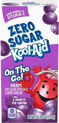Hỗn hợp bột nước nho không đường cho bé Kool-Aid Sugar-Free Grape On-The-Go Powdered Drink Mix 6 Cou