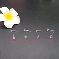 Aksesori Barang Kemas DIY Kancing Telinga Plastik Pin Kepala Rata Pin Mangkuk Pin Cawan Cangkuk Teli