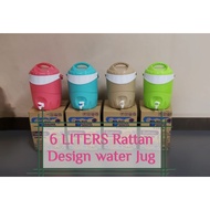 6 LITERS Rattan Design water Jug Insulated Hygienic Jug 878