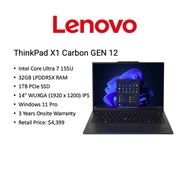 [Brand New+32GB Ram] ThinkPad X1 Carbon Gen 12 Laptop|14"FHD+|Ultra 7 |32GB+1TB|Win11Pro|3 Yr Warran