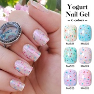 MEET ACROSS Yogurt Nail Gel Polish Spring Summer Colorful Sequins Nail Polish Gel 7ml