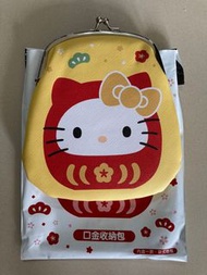 Hello Kitty 口金收納包-紅達摩