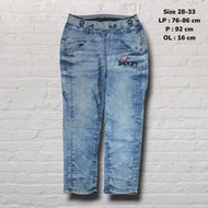 Size 28-33 Long Pants Jeans Snoopy Blue Washed Ivory Regular fit CJ900