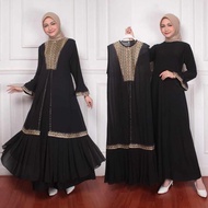 ABAYA TURKY POLOS HITAM / GAMIS JERSEY BORDIR / GAMIS MODEL TERKINI / ABAYA HITAM / ABAYA UMROH / GA