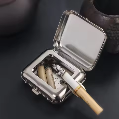 Mini Portable Cigarette Ashtray Ash Tray Case Small Pocket Ashtray Creative Outdoor Cigarette Ashtra