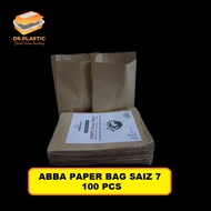 Paper Bag 7s - Brown ( 100pcs± ) Food Grade - Disposable Paper Bag - ABBAWARE - Paper Bag Saiz  7