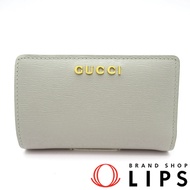 Gucci Script Zip-Around Wallet 772640 Leather Women's Gray [Used]