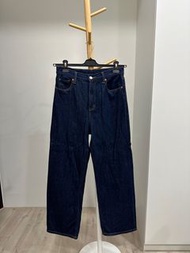 Muji Labo日本丹寧素材錐形褲 暗藍27
