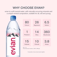 evian Natural Mineral Water (24 x 500ml Case)