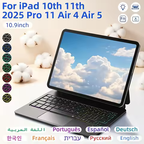 Magic Keyboard for iPad 10th Gen Magnetic Smart Case for iPad 13/12.9/11/10.9/8.3in Touchpad Backlit