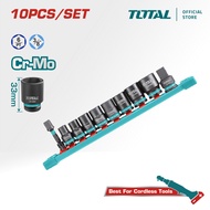 TOTAL Tools 10 Pcs 3/8" Impact Socket Set (8-19mm / 33mm / Cr-Mo) THTISD38104