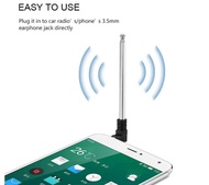 Antena Radio Telescopic 3.5mm Antenna Penguat Sinyal Radio FM AM untuk Smartphone Mini Kecil