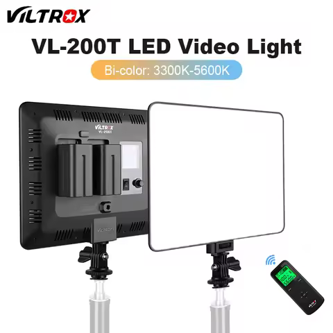 Viltrox VL200T 30W Wireless Remote LED Video Studio Light Lamp Slim Dimmable + Light stand for Camer