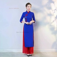 Women Traditional Aodai Dress Vietnam Vintage Aodai Outfit Oriental Banquet Evening Cheongsam