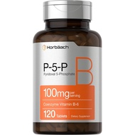 Horbäach P5P Vitamin B6 Diaktifkan 100mg |   120 tablet |   Suplemen Vegetarian, Bukan GMO, Gluten |