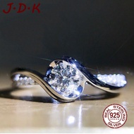JDK 18K White Gold Zircon Women's Ring