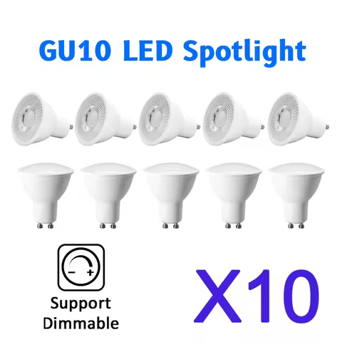 10pcs 3W/5W/6W/7W Dimmable GU10 LED Spotlight AC220V Energy Saving Bulb Replaces 30W 50W Halogen Lam