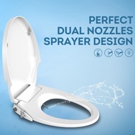 Non-Electric Bidet Toilet Seat Cover Soft Closing Dual Nozzle Manual Control Bidet Seat Home Univers