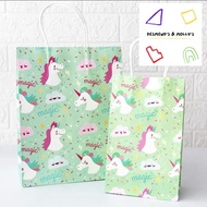 [SG Seller] Goodie Bag(10 pcs) Unicorn Paper Bag Kids Birthday Party Gift Bag Kraft Paper Bag Children’s Day Gift