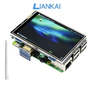 LIANKAI จอแสดงผลแอลซีดี3 5นิ้วสำหรับ Raspberry Pi 4รุ่น B พร้อมการควบคุมแสงไฟ