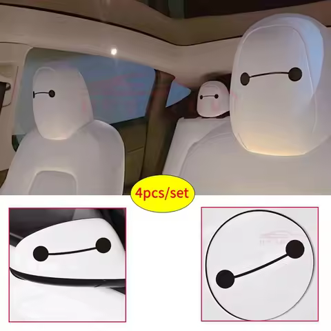 Car Baymax Sticker for Hyundai Kia Tesla Mercedes Benz BMW Audi Honda Nissan Toyota Ssangyong Renaul