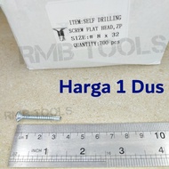 X1Box SDS Roofing Screw Bolts fh 8x32 8x1-1 Screw/ 4 inch Light Steel Flat Head 8 x 32 3.2cm