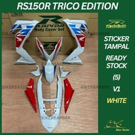 RAPIDO Cover Set Honda Rs150 Rs150r V1 Trico Edition (5) White Body Coverset (Sticker Tanam)