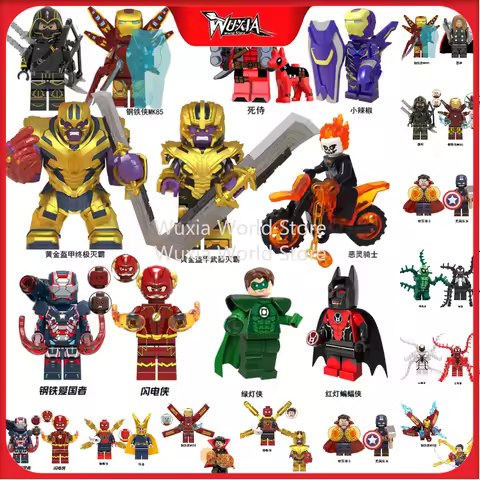 The Avengers figures Patriot Iron Man MK85 Thanos Ghost Rider The Flash Building block minifigure as