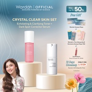 Crystal Clear Skin Set - Wardah Crystal Secret Exfoliating Toner + Dark Spot Corrector Serum - Clear