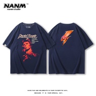 David Bowie David Bowie Short-Sleeved T-Shirt Boys American Street Rock Casual Half-Sleeved 6.26