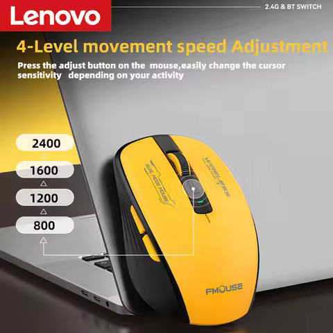 Lenovo M303L Wireless Bluetooth Mouse 2.4G Dual-Mode 1600 DPI Silent Portable Tablet Laptop Office M