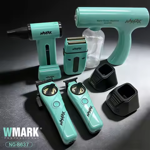 WMARK Professional Hair Trimmer 5 in 1 Barber KIT Shaver Hair Dryer and Spray Bottle Handheld Gift B