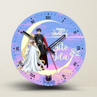 Jam Dinding Kado Nikah Lamaran Wedding Engagement Custom Nama  Karakter Kartun Film Doraemon Naruto 