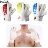 JACQU 1 Pair ลาเท็กซ์ ถุงมือผู้รักษาประตูโกล กันลื่น ป้องกันนิ้วมือ ถุงมือผู้รักษาประตูเกม ถุงมือผู้