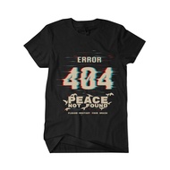 Brother Eror 404 Peace Not found Short Sleeve Black Cotton 24s Unisex T-Shirt