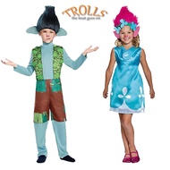 Kids Halloween Trolls Cosplay Costume Poppy Branch Cartoon Character Role Play Outfit for Children S
