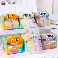 FLYTOP 128 Sheets/Roll Pearlescent Transparent Index Sticker Colorful Funny Sticky Notes Marking Not