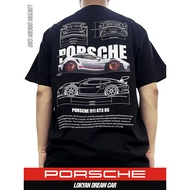 Street Wear All-Match Porsche T-Shirt 911 Supercar Porsche Printed Large Size Short-Sleeved T-Shirt 