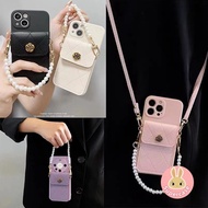 For OPPO Reno 4 3 Pro 5Z 4 Lite 2F 2Z 2 Z 10x zoom A92 A72 A52 A91 A92S R17 Pro R15 Fashion Camellia Diamond Pattern Casing Card holder Wallet Phone Case + Leather Lanyard