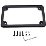 Motorcycle License Plate Frames, Flat Bracket Tag Holder 7 Inches x 4 Inches, Universal Chrome Licen
