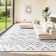 Snoffic Area Rug Living Room Rugs Large Soft Boho Farmhouse Indoor Floor Rug, 6x9 Gray